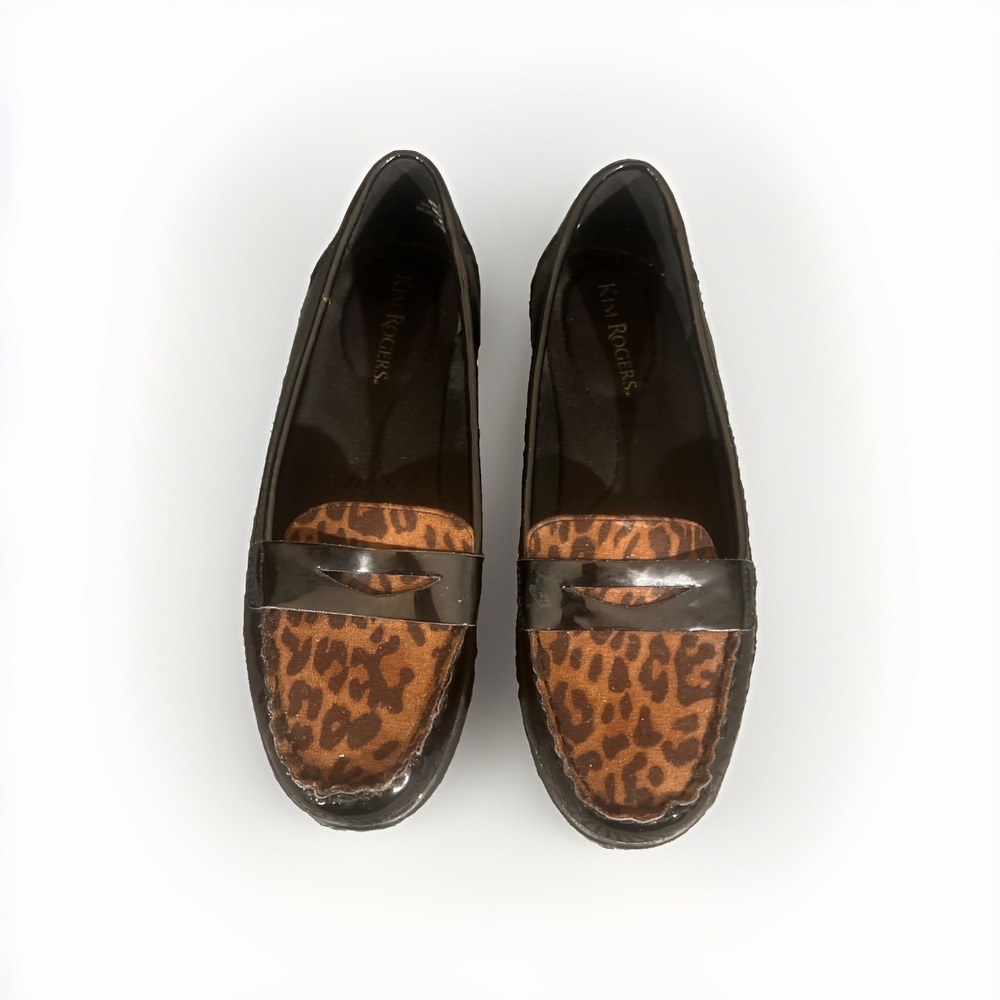Kim Rogers Women's Size 8M Leopard Print Penny Loafers